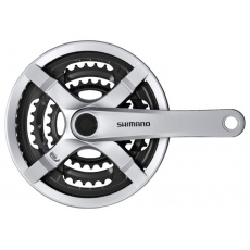 kliky SHIMANO Tourney FC-TX501-S 170mm 48x38x28 zubů, stříbrné s krytem, v krabičce