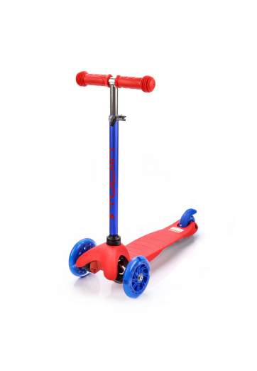 Tricycle scooter with wheels Led Meteor Tucan red - blue 22558
