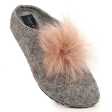 Comfortable felt slippers with pompom Panto Fino W INT1767B