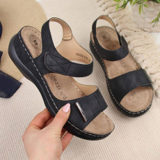 Black eVento W EVE223D wedge sandals