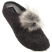 Comfortable gray slippers with pompom Panto Fino W INT1767A