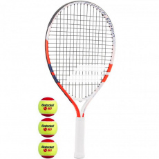 Tennis racket Babolat Roland Garros Kit RG / FO 21 + 3 balls Red Felt Jr 190014