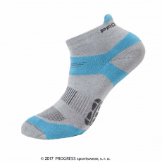 Progress P RNS RUNNING SOX bežecké ponožky sv.šedá/tyrkysová